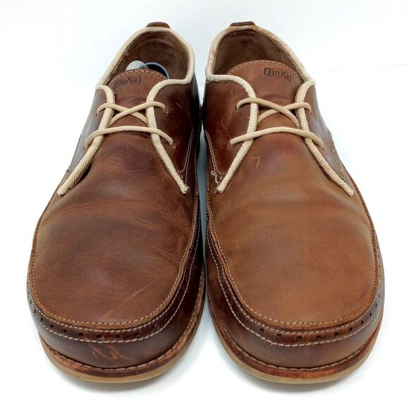 OluKai Honolulu Lace Brown Leather Oxford Shoes Men\'s Size 9.5 main image 8